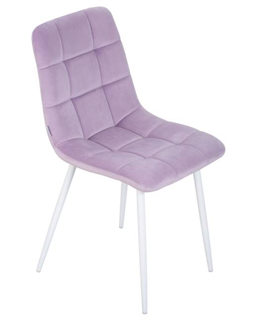 Стул обеденный DOBRIN ALEX, белые ножки, фиолетовый велюр (V108-49)