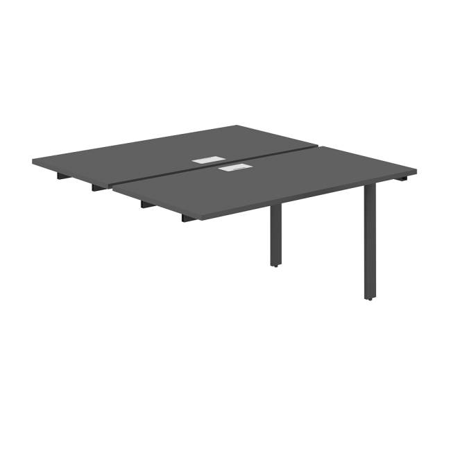 AG.129.AN.L.72.AN  / Секция рабочей станции 1600х1638х750  / профиль О-образный: 70х20 антрацит; лючок: серебро; столешница: антрацит