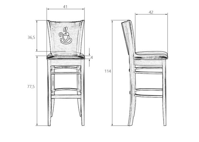 Набор 2 шт Стул барный DOBRIN JERRY BAR, шоколад, кремовый