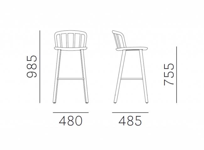 Стул деревянный барный Nym 480х485х985 мм Стул деревянный барный Nym 480х485х985 мм