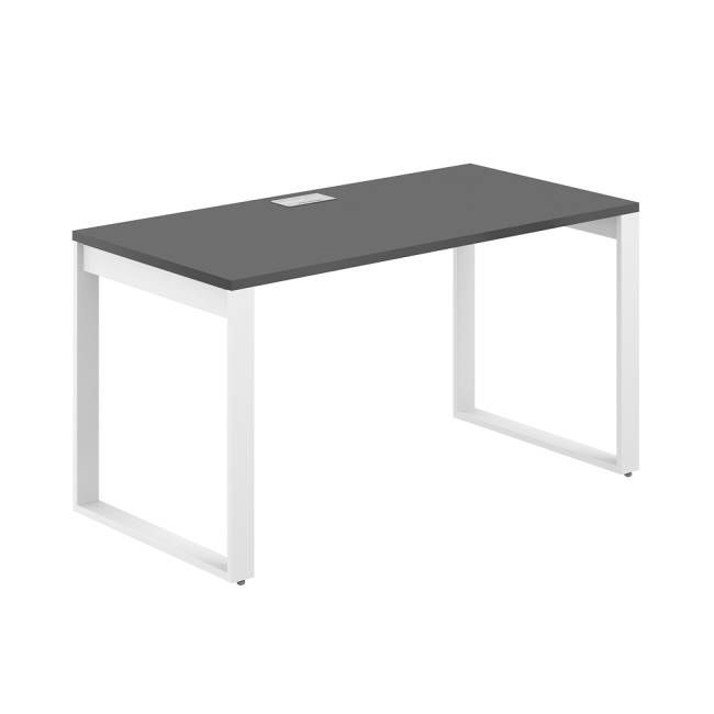 AG.103.AN.L.72.WH  / Стол 1600х600х750  / профиль О-образный: 70х20 белый; лючок: серебро; столешница: антрацит