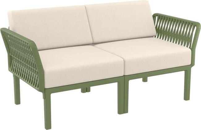 Диван пластиковый двухместный с подушками Portofino Lounge зеленый, бежевый 1600х800х690 мм Диван пластиковый двухместный с подушками Portofino Lounge зеленый, бежевый 1600х800х690 мм