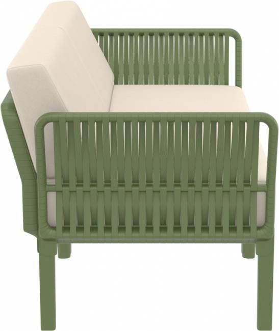 Диван пластиковый двухместный с подушками Portofino Lounge зеленый, бежевый 1600х800х690 мм Диван пластиковый двухместный с подушками Portofino Lounge зеленый, бежевый 1600х800х690 мм