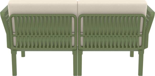Диван пластиковый двухместный с подушками Portofino Lounge зеленый, бежевый 1600х800х690 мм Диван пластиковый двухместный с подушками Portofino Lounge зеленый, бежевый 1600х800х690 мм