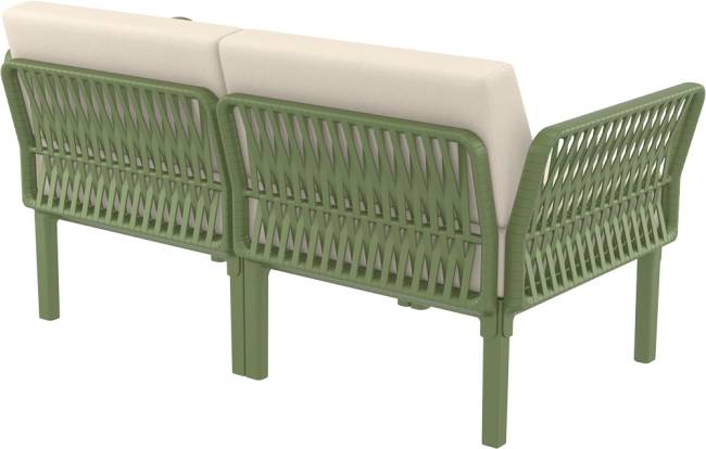 Диван пластиковый двухместный с подушками Portofino Lounge зеленый, бежевый 1600х800х690 мм Диван пластиковый двухместный с подушками Portofino Lounge зеленый, бежевый 1600х800х690 мм