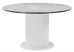 Фостер 120(160)х120х76 белый мрамор / белая шагрень / белый