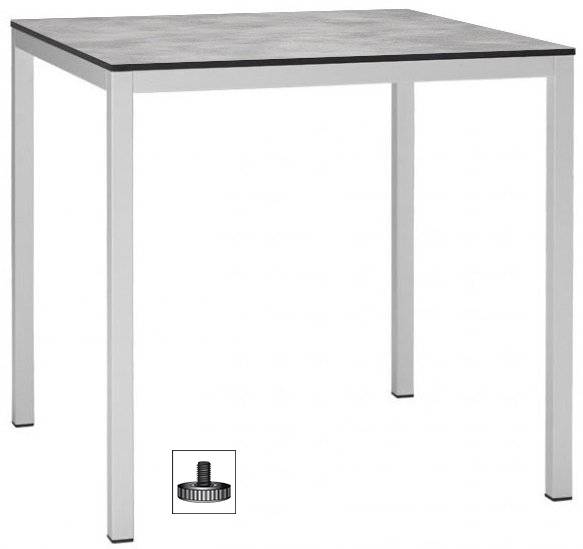 Стол ламинированный обеденный Mirto белый, цементный 790х790х750 мм