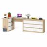 Комод Мори модель МК1200.6 со столом компьютерным угловым МС-16 левым цвет дуб сонома/белый