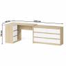 Комод Мори модель МК1200.6 со столом компьютерным угловым МС-16 левым цвет дуб сонома/белый