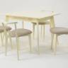 Стол Сканди 120 слоновая кость со стульями Франк слоновая кость велюр бежевый