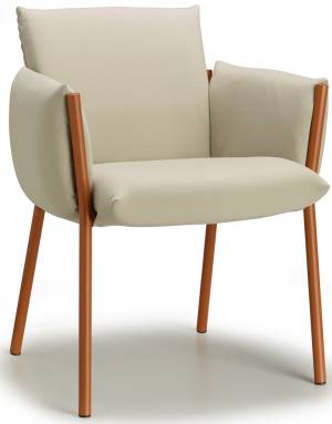 Кресло металлическое c подушками Brezza терракотовый, светло-серый 620х550х790 мм