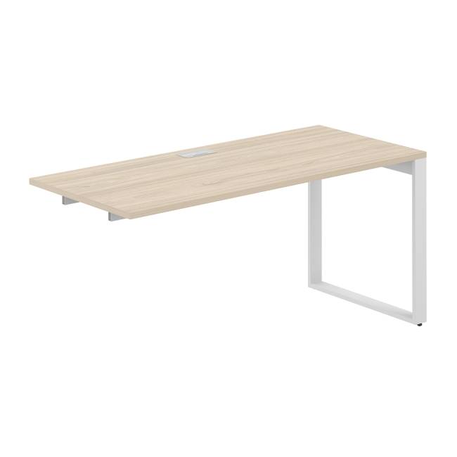 AG.186.AR.L.72.WH / Секция рабочей станции 1600х700х750 / профиль О-образный: 70х20 белый; лючок: серебро; столешница: акация равелло