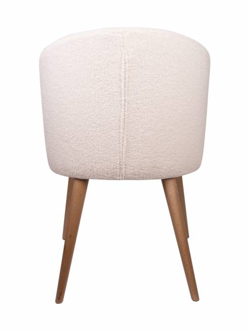 Дизайнерский стул Ariel букле белый, опора бук натуральный