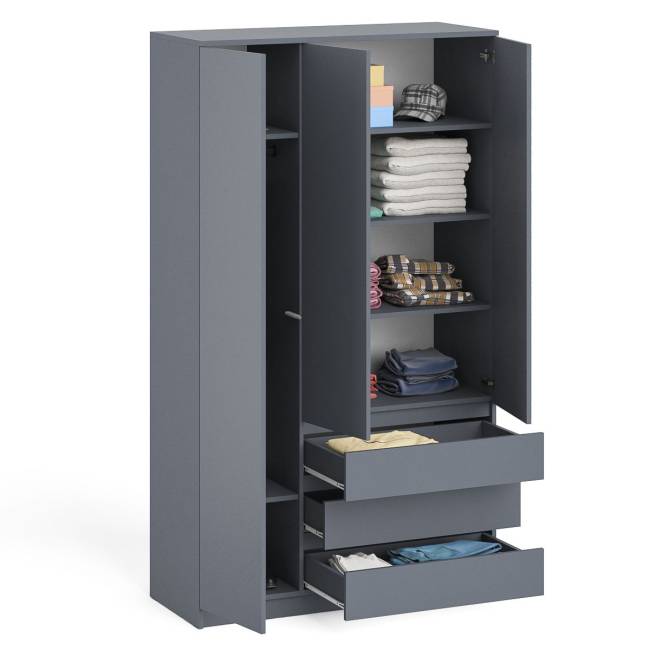 Широкий шкаф-комод Мори МШ1200.1 цвет графит