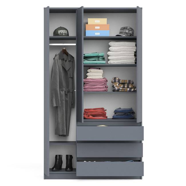 Широкий шкаф-комод Мори МШ1200.1 цвет графит