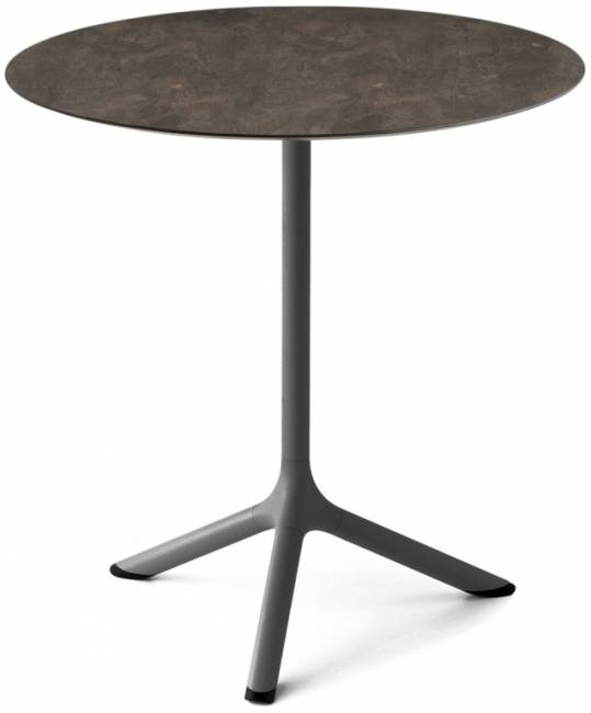 Стол ламинированный обеденный складной Tripe Folding антрацит, кортен Ø700х740 мм Стол ламинированный обеденный складной Tripe Folding антрацит, кортен Ø700х740 мм