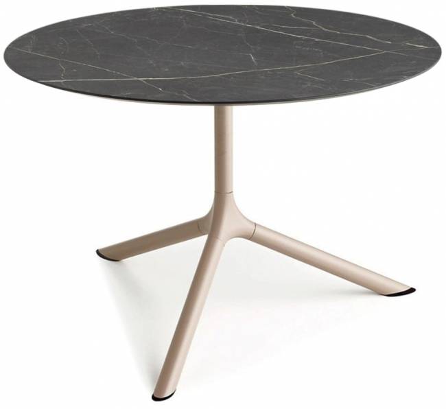 Столик ламинированный кофейный Tripe Maxi тортора, черный мрамор Сахара Ø800х510 мм