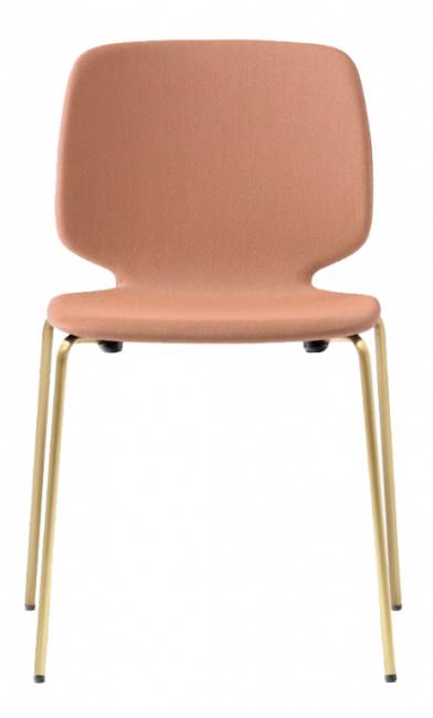 Стул с мягкой обивкой Babila античная латунь, персиковый 520х505х810 мм Стул с мягкой обивкой Babila античная латунь, персиковый 520х505х810 мм