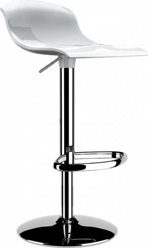 Стул пластиковый барный Aria белый 440х480х730-930 мм