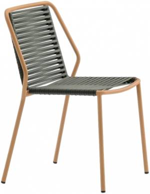 Стул металлический плетеный Philía медовый, темно-зеленый 565х540х810 мм