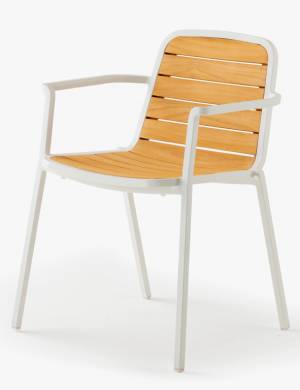 Кресло деревянное Nida белый, натуральный 590х520х780 мм