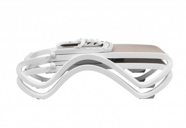 Шезлонг-лежак пластиковый Omega белый 1700-1945х690х910 мм