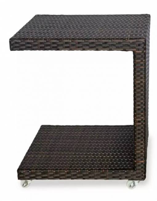 Плетеный кофейный стол MILANO темно-коричневый для шезлонга