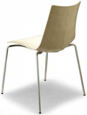Стул пластиковый Zebra Bicolore 4 legs хром, белый, тортора 550х520х830 мм