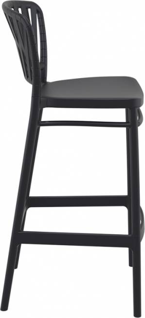 Стул пластиковый барный Portofino черный 480х520х1060 мм Стул пластиковый барный Portofino черный 480х520х1060 мм