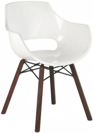 Кресло пластиковое Opal Wox Iroko натуральный, белый 590х620х820 мм