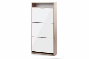 Обувница К-3 дуб сонома/белый глянец