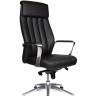 Кресло офисное / Madrid Black / алюминиевая  база / черная экокожа