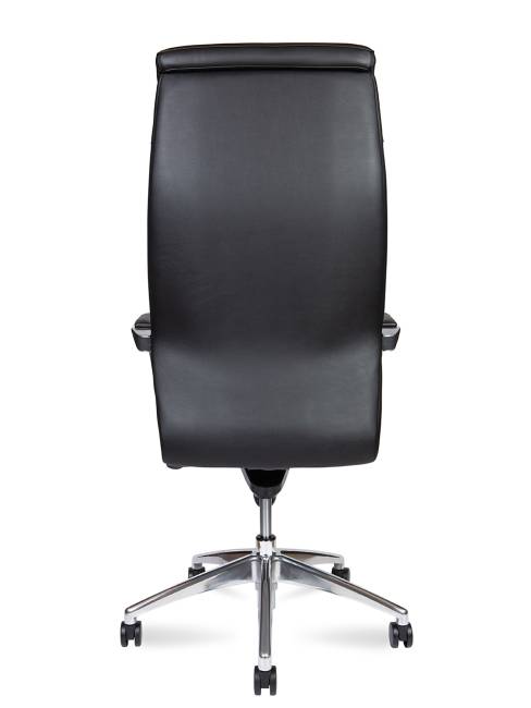 Кресло офисное / Madrid Black / алюминиевая  база / черная экокожа