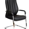 Кресло офисное / Madrid Black / алюминиевая  база / черная экокожа