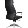 Кресло офисное / Madrid Black / алюминиевая  база / черная экокожа