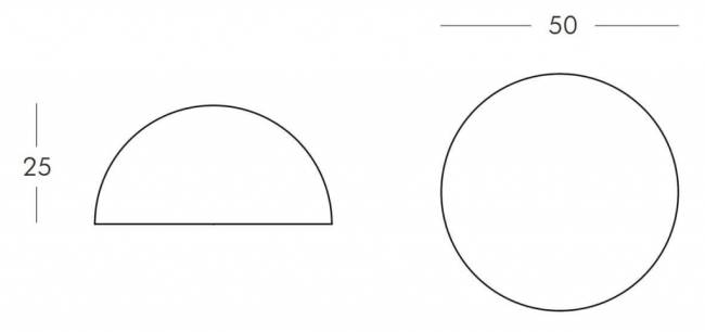 Светильник пластиковый Полусфера 1/2 Globo 50 Lighting IN белый Ø500х250 мм Светильник пластиковый Полусфера 1/2 Globo 50 Lighting IN белый Ø500х250 мм