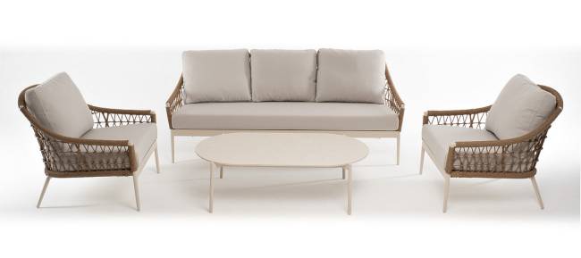 "Венеция" лаунж-зона из искусственного ротанга, цвет соломенный "Венеция" лаунж-зона из искусственного ротанга, цвет соломенный