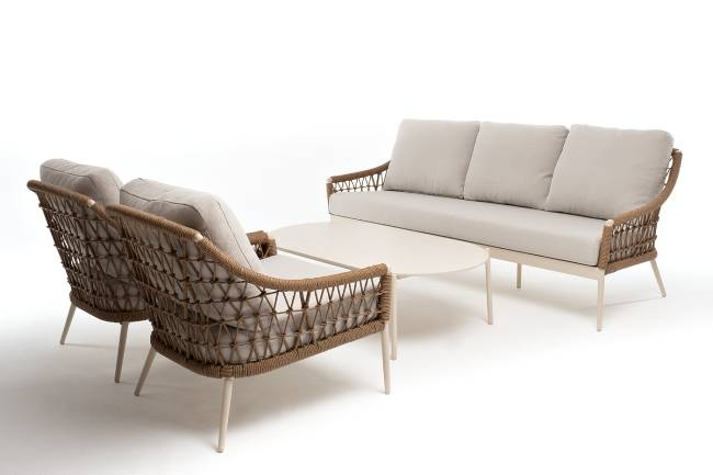 "Венеция" лаунж-зона из искусственного ротанга, цвет соломенный "Венеция" лаунж-зона из искусственного ротанга, цвет соломенный