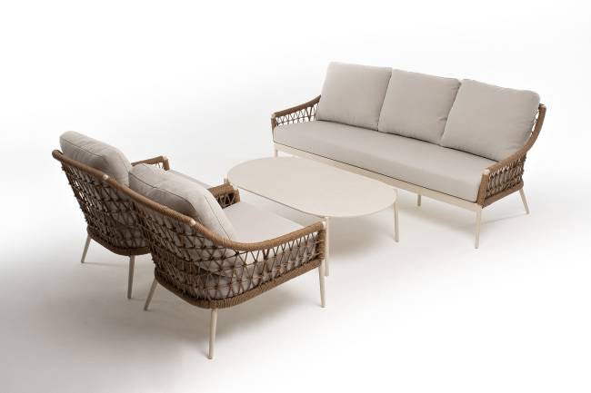"Венеция" лаунж-зона из искусственного ротанга, цвет соломенный "Венеция" лаунж-зона из искусственного ротанга, цвет соломенный