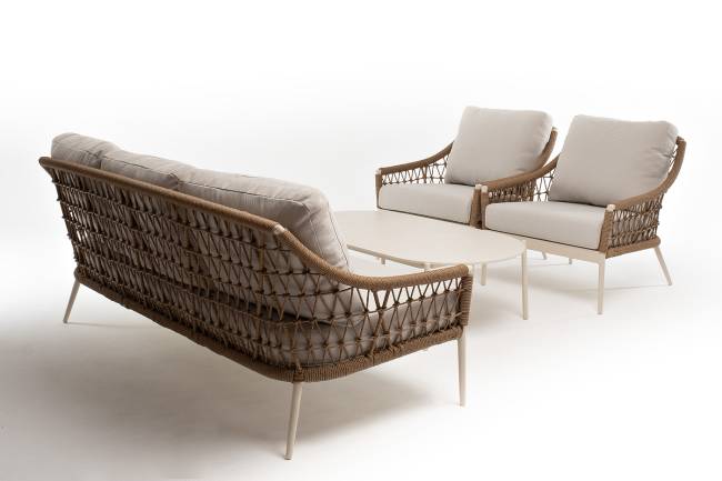 "Венеция" лаунж-зона из искусственного ротанга, цвет соломенный "Венеция" лаунж-зона из искусственного ротанга, цвет соломенный