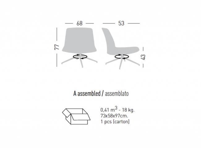 Стул лаунж с обивкой Kanvas Lounge LS 680х530х770 мм