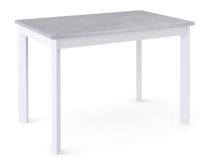 Стол Dikline L110 Бетон (ЛДСП EGGER)/Опоры белый
