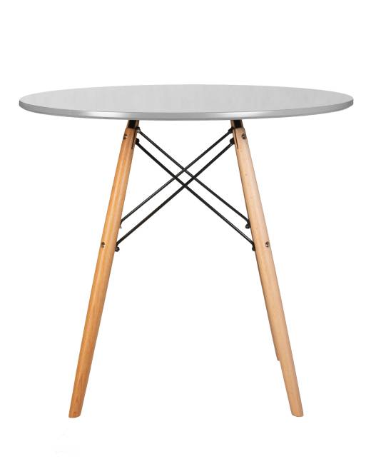 Стол обеденный DOBRIN CHELSEA`80, ножки светлый бук, столешница светло-серый (GR-01)