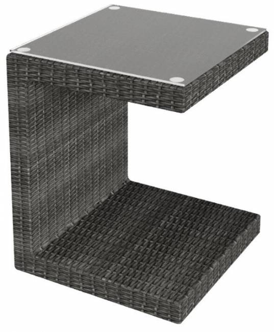 Столик для лежака "Севилья", из искусственного ротанга, серый, темно-серый