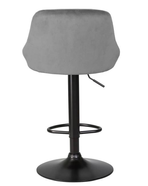 Стул барный DOBRIN LOGAN BLACK, серый велюр (MJ9-75)