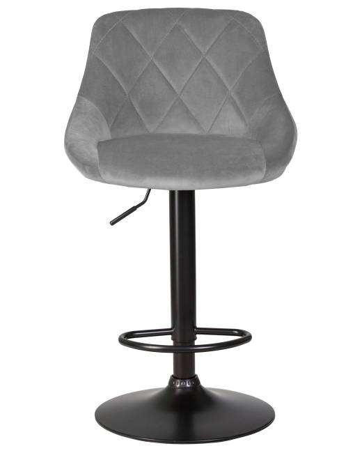 Стул барный DOBRIN LOGAN BLACK, серый велюр (MJ9-75)