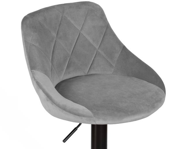 Стул барный DOBRIN LOGAN BLACK, серый велюр (MJ9-75)