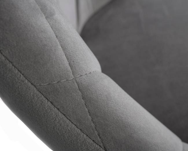 Стул барный DOBRIN LOGAN BLACK, серый велюр (MJ9-75)