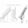 Модульная лестница Статус - Классик (с поворотом 90 градусов с площадкой) Налево, Серый, 2925-3055