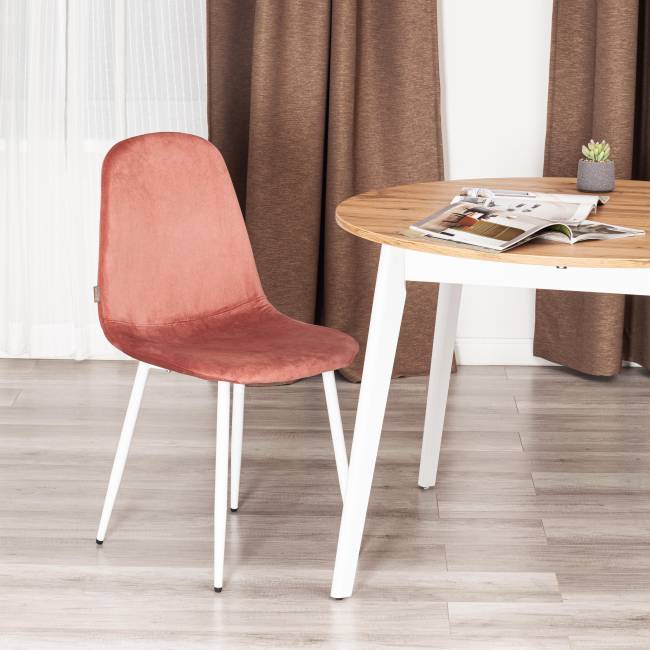 Стул Breeze/Бриз (мод. JSC-58)/2 шт. в упаковке велюр/металл, 44х53х86см, коралловый HLR44/белый (Комплект из 2 шт.) коралловый Велюр/металл Стул Breeze/Бриз (мод. JSC-58)/2 шт. в упаковке велюр/металл, 44х53х86см, коралловый HLR44/белый (Комплект из 2 шт.) коралловый Велюр/металл